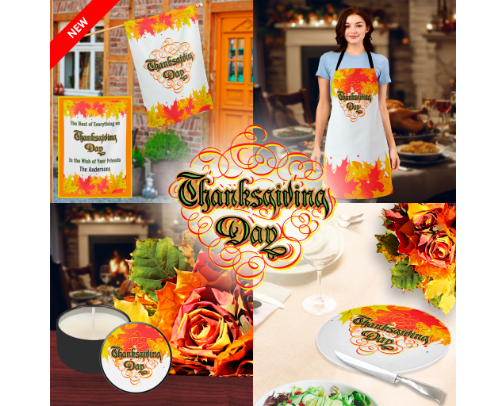 All the Leaves Aren't Brown: Bright Leafy Thanksgiving Day Items cover photo collage