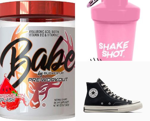 what’s in my mini gym bag 💼 cover photo collage