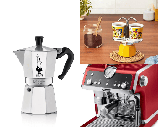 Nonna's coffee-related items and experiences that are inspired by Italian culture: cover photo collage