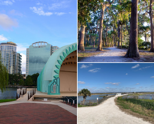 Free things to do in Orlando, FL 🌞🎨🪩 cover photo collage