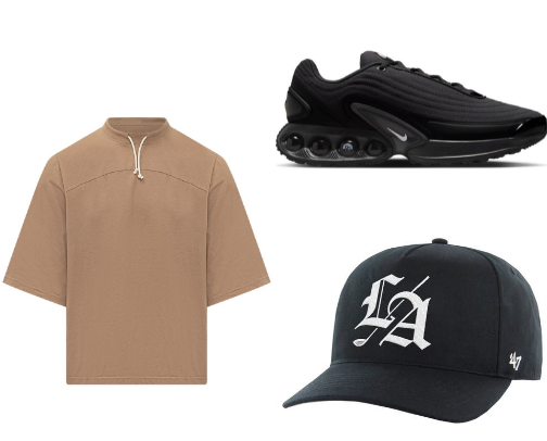 cord band T-shirt outfit idea cover photo collage