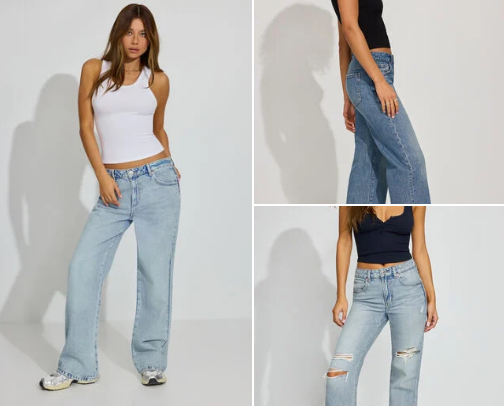 Denim Dreams: Jeans, skirts, tops, by CAD brands cover photo collage
