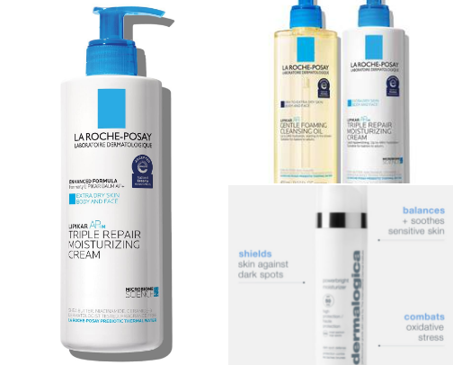 Skin care products cover photo collage