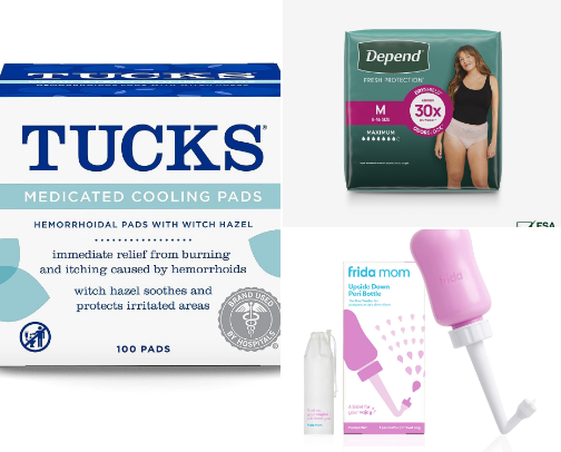 My must haves for postpartum care - natural or C-section birth cover photo collage