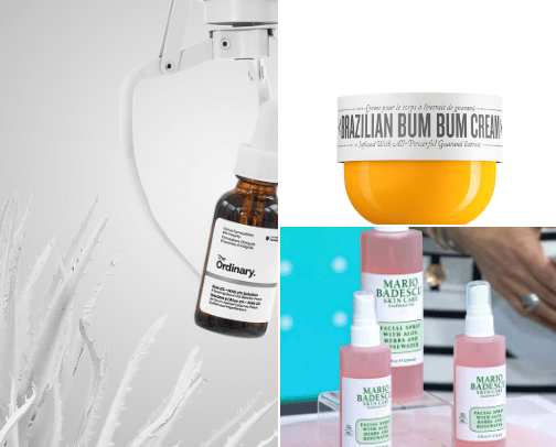 Skin products cover photo collage
