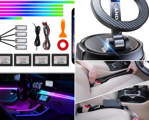 aesthetic & must-have car upgrades cover photo collage