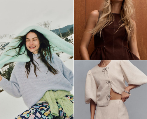Winter Anthropologie Lookbook cover photo collage