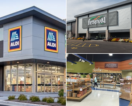 Grocery stores. cover photo collage