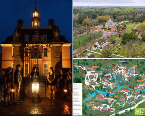 Things to do in Williamsburg! History, shopping, food, fun!! cover photo collage