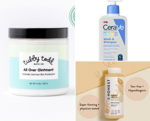 Baby/toddler lotions and body washes cover photo collage