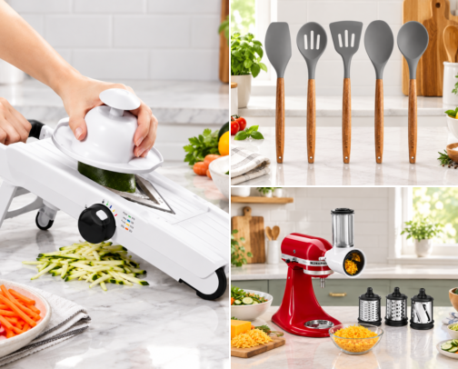 Handy Kitchen Utensils for Cooking, Baking & Prep cover photo collage