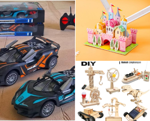 Children's toys cover photo collage