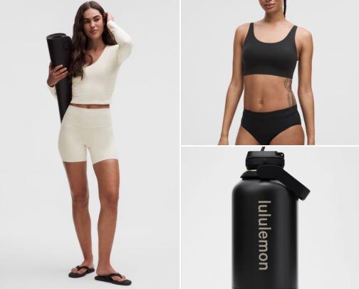 My fave splurges from Lululemon as a mom of 3 cover photo collage