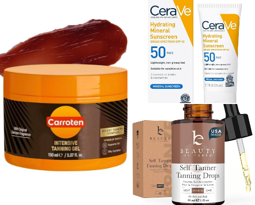 Skin care products for daily routine cover photo collage