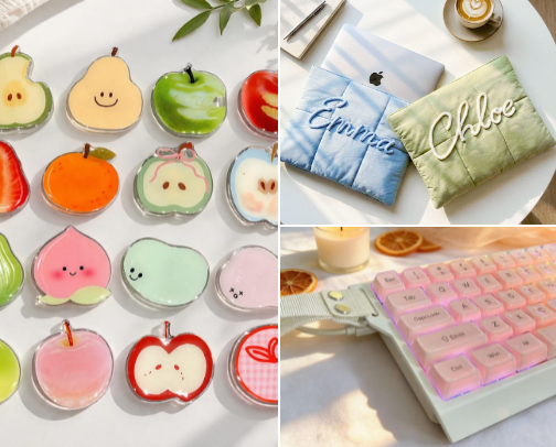 The Aesthetic Tech Edit: Cute Covers, Stickers & Cozy Gadget Essentials cover photo collage