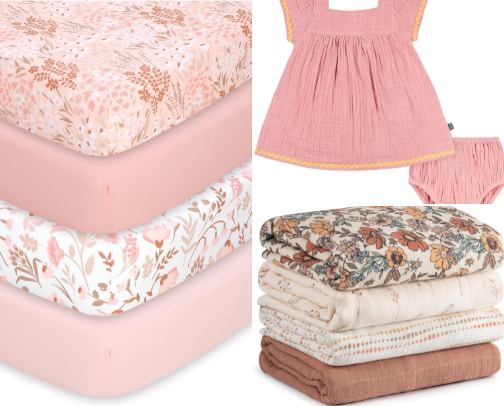 Baby/Toddler Outfits + bedding cover photo collage