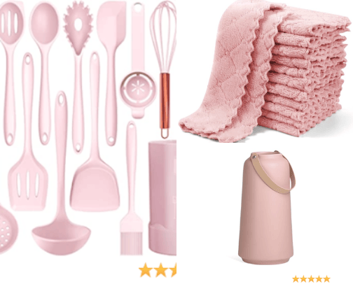 Pink Kitchen Accessories cover photo collage