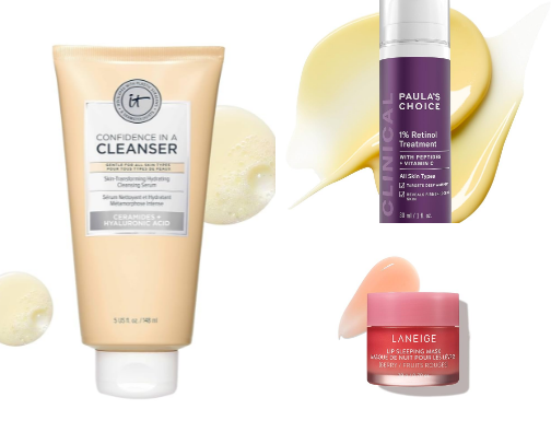 Taking care of an over-50 face cover photo collage