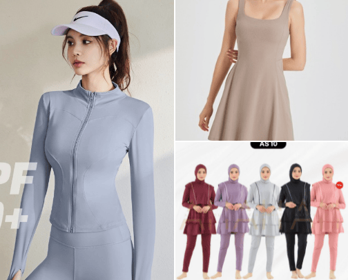 Outfit olahraga cover photo collage