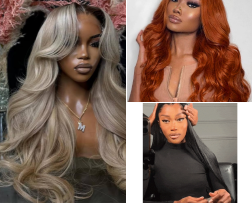 Gorgeous human hair wigs cover photo collage