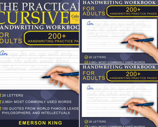 Read Online - Skill-Building Guide with Cursive Handwriting Workbook for Adults - 200+ Pages of Handwriting Practice for Adults: Cursive workbook - hand writing practice books for adults. ... for adults. Improve handwriting for adult cover photo collage