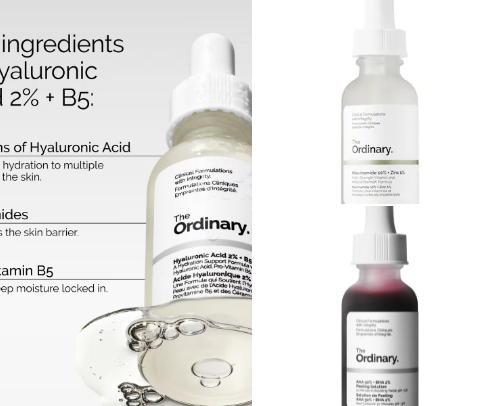 The Ordinary Products for Glowing, Glass Skin 🪞 cover photo collage
