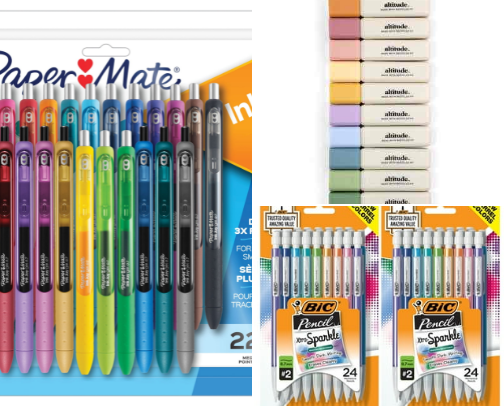 School supplies cover photo collage