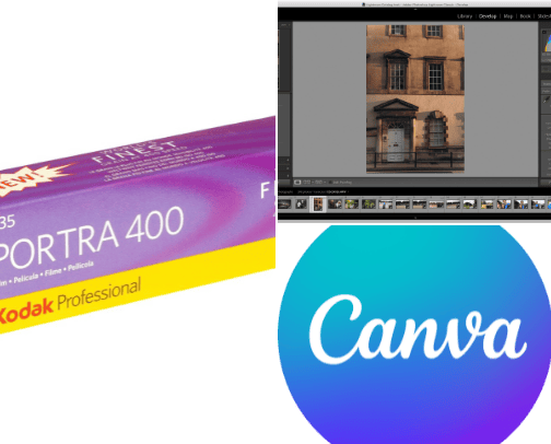 Professional film photographer fav products cover photo collage
