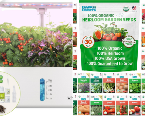Hydroponic garden cover photo collage
