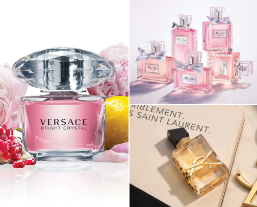 Perfumes and mists cover photo collage