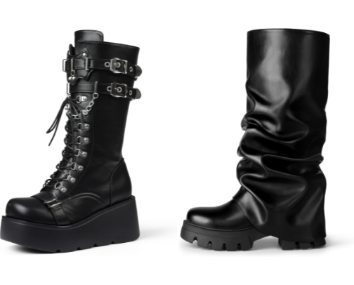 chunky, edgy boots (my fav) 🖤☠️ cover photo collage