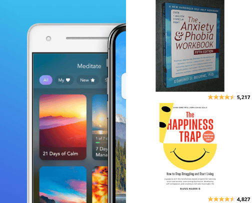 Helpful Books and Resources to Manage Anxiety cover photo collage