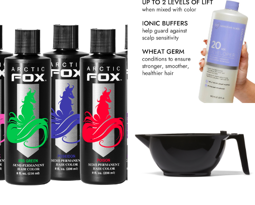 Everything you need to dye your hair vibrant fantasy colors 💚🩵💜🩷🧡 cover photo collage