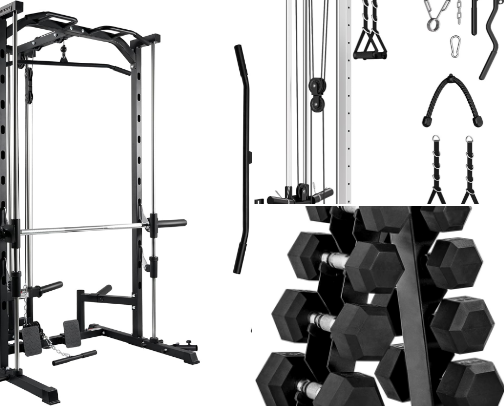 at-home gym essentials for a full workout setup (home gym guide) cover photo collage