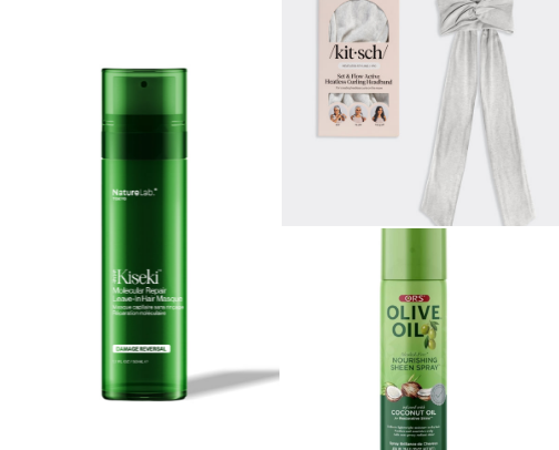 Hair tools and products cover photo collage