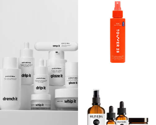 Favorite Skincare + Skin Prep. Acne Safe cover photo collage