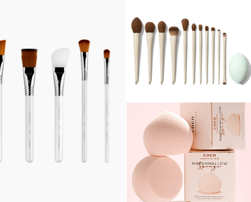 Brushes and sponges cover photo collage