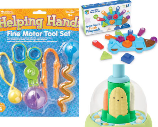 Toys, games, fidgets and other activities for helping students improve their fine motor skills, bilateral skills and others! These are some of my students favorites as a school-based COTA/L. I hope you find this list useful ☺️ cover photo collage