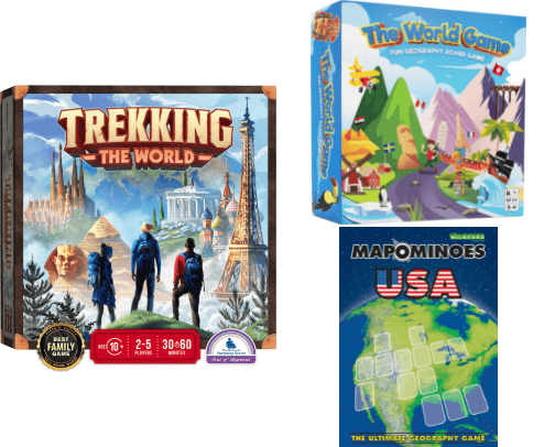 Where in the World? Board Games that Make Geography Fun cover photo collage