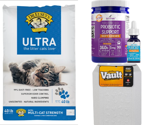 Pet must-haves: comfort, care, and play—everything your furry friend deserves. cover photo collage