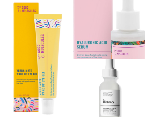 Skin care routine products cover photo collage
