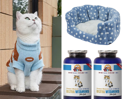 Pet cat essentials cover photo collage