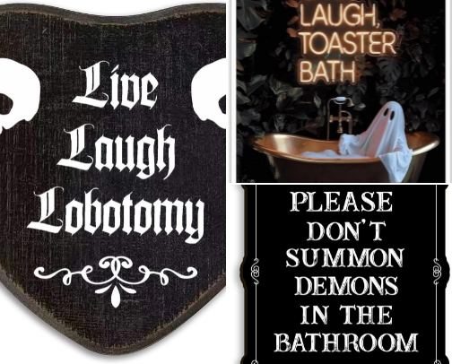 Gothic Bathroom Decor cover photo collage