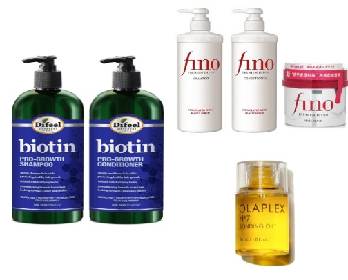 Hair care products cover photo collage