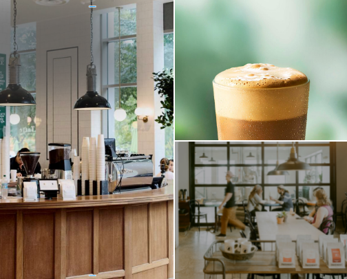 Coffee + Cafes cover photo collage