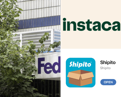 Delivery companies & online shopping cover photo collage