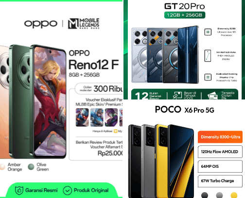 Hp dari berbagai jenis merek terkenal cover photo collage