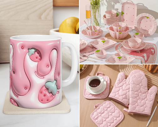 🩷 Pink Kitchen Finds on Temu (So Cute You’ll Actually Cook) 🍓✨ cover photo collage