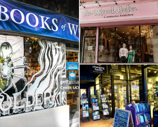 My Favorite Indie Bookstores! cover photo collage
