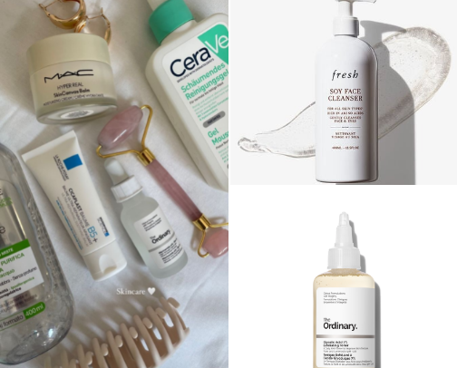 My fav skincare, acne friendly 🫧🤍 cover photo collage